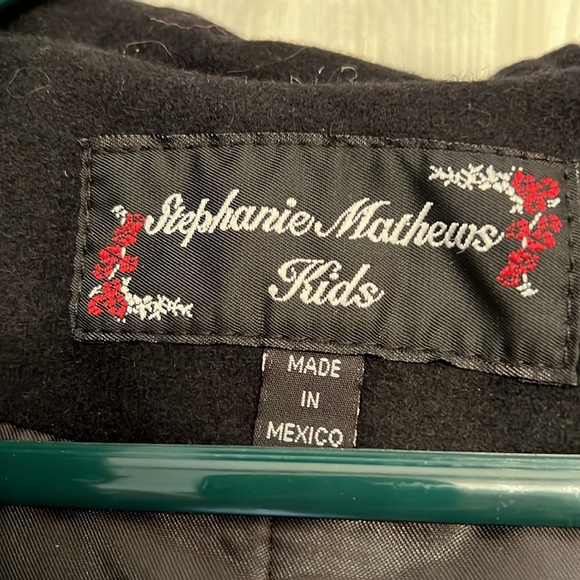 BEAUTIFUL STEPHANIE MATHEWS BLACK WOOL LONG DRESS COAT - Picture 7 of 7